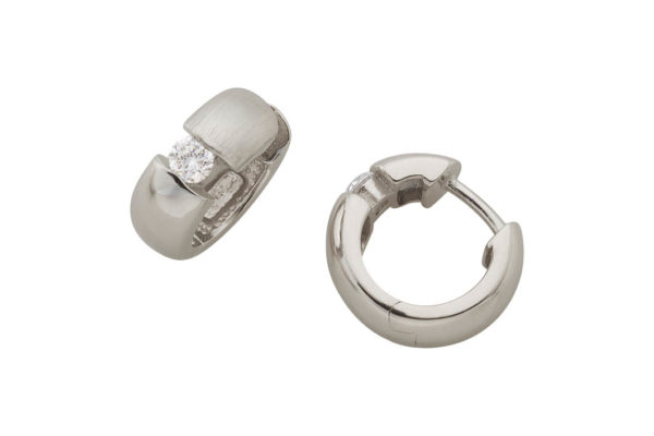 Ohrschmuck Scharniercreole (Paar) mit Zirkonia