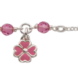 Charm weiss mit eingehängten Kleeblättern und Plastikböxchen, 1.7 mm